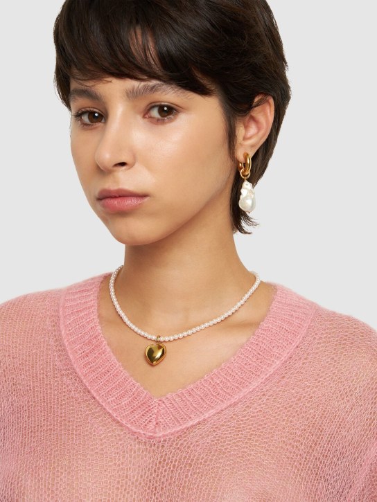 Timeless Pearly: Holiday Box w/necklace & earrings - Gold/Pearl - women_1 | Luisa Via Roma