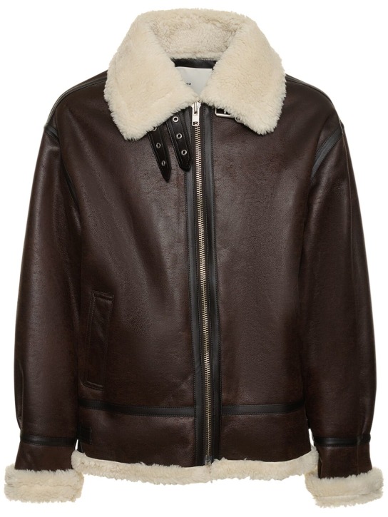 Dunst: Unisex loose fit shearling jacket - Brown - women_0 | Luisa Via Roma