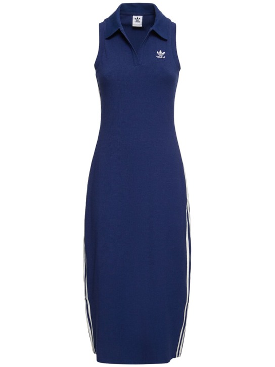 adidas Originals: Ribbed dress - Navy - women_0 | Luisa Via Roma