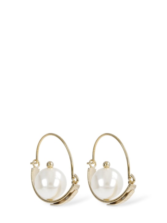 Rosantica: Aria faux pearl hoop earrings - women_0 | Luisa Via Roma