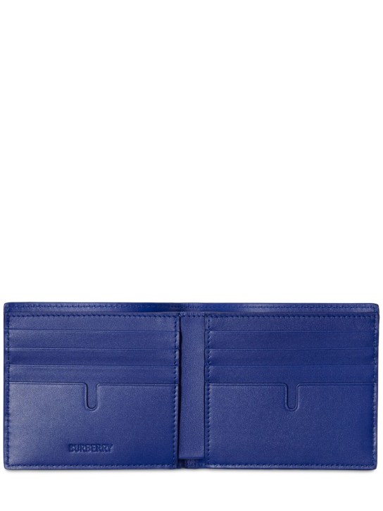 Burberry: Check embossed leather wallet - Knight - men_1 | Luisa Via Roma