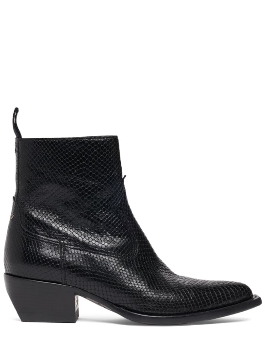 Golden Goose: 45mm Debbie printed leather ankle boots - Black - women_0 | Luisa Via Roma