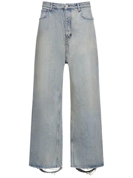 Balenciaga: Organic Japanese cotton denim jeans - Blue - men_0 | Luisa Via Roma