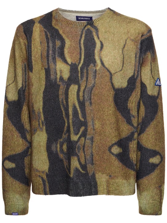 Deva States: Marble print mohair blend sweater - men_0 | Luisa Via Roma