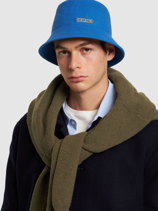 Borsalino: 6cm Noa wool felt bucket hat - Blue - men_1 | Luisa Via Roma