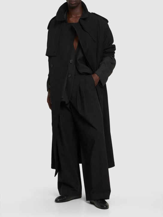 The Row: Berto cotton & silk pants - Black - men_1 | Luisa Via Roma