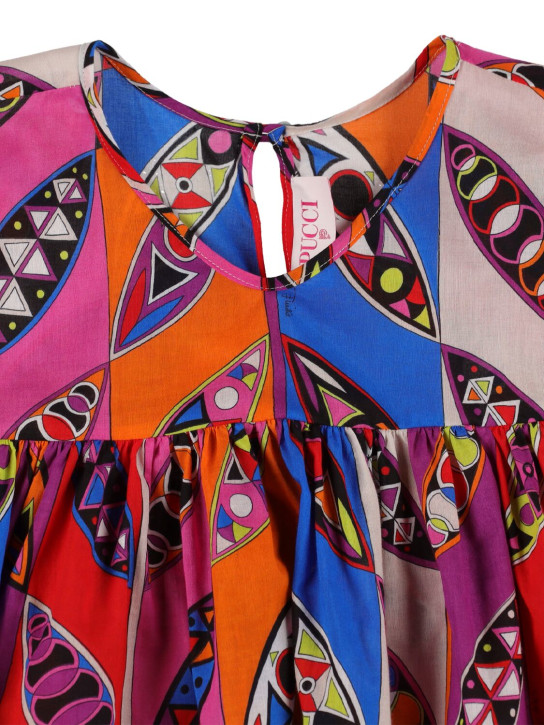 Pucci: 프린트 코튼 머슬린 셔츠 - 자홍색 - kids-girls_1 | Luisa Via Roma