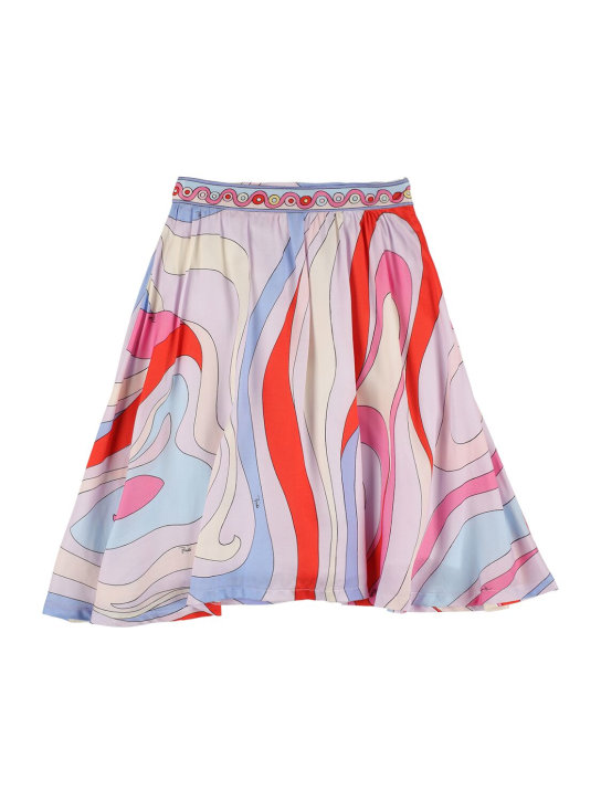 Pucci: Printed viscose midi skirt - Ivory/Multi - kids-girls_0 | Luisa Via Roma