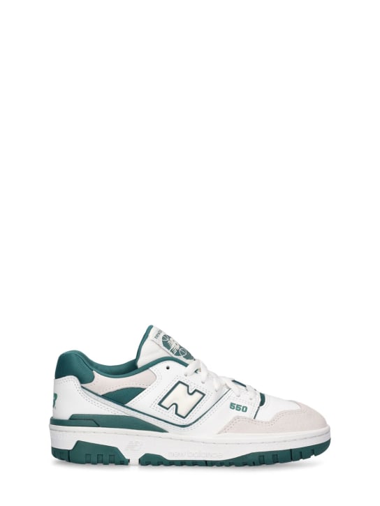 New Balance: Sneakers 550 - Blanco/Verde - kids-girls_0 | Luisa Via Roma