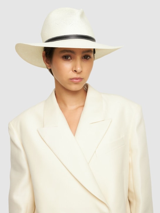 Janessa Leone: Rhodes packable fedora hat - Bleach - women_1 | Luisa Via Roma
