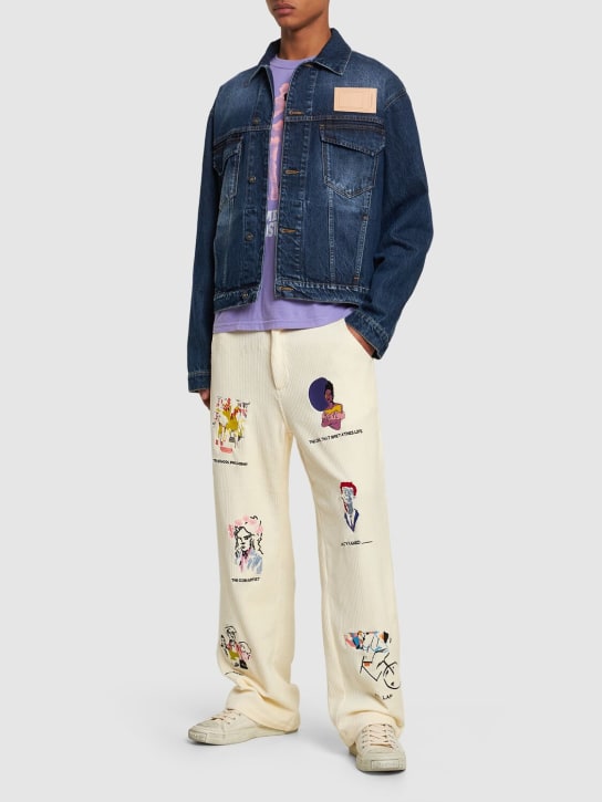 KidSuper Studios: Kidsuper Museum embroidered pants - Beige - men_1 | Luisa Via Roma