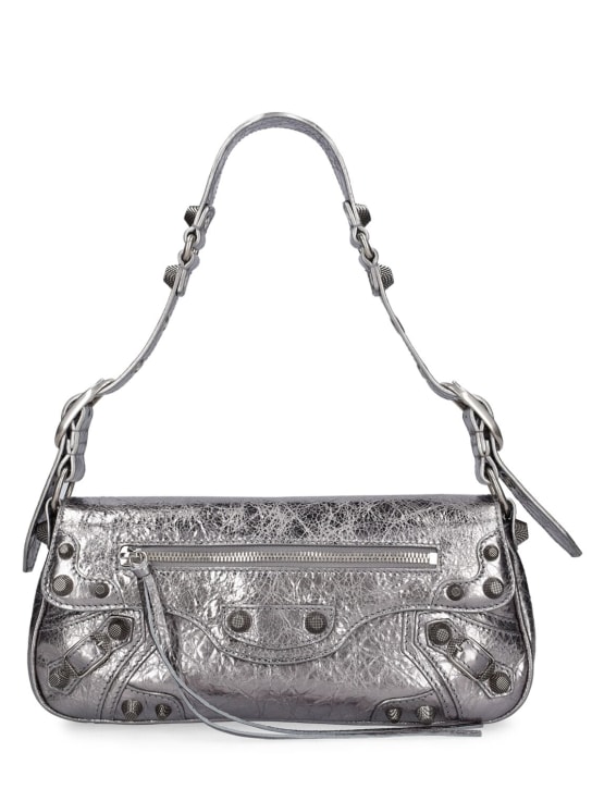 Balenciaga: Small Le Cagole Sling leather bag - Silver - women_0 | Luisa Via Roma