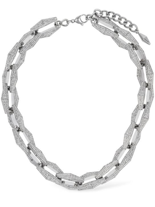 Jimmy Choo: Halsband „Diamond“ - Silber/Kristall - women_0 | Luisa Via Roma