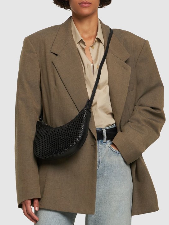 Bembien: Mini Sling handwoven leather bag - Black - women_1 | Luisa Via Roma
