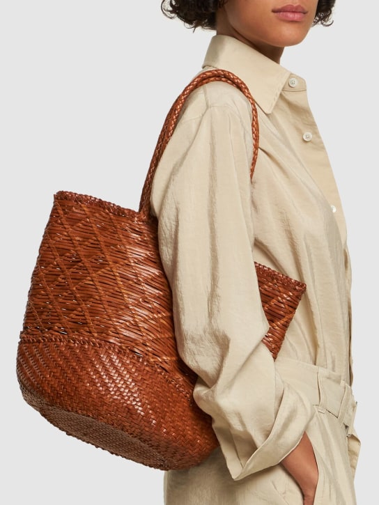Dragon Diffusion: Corso Weave leather bucket bag - Tan - women_1 | Luisa Via Roma