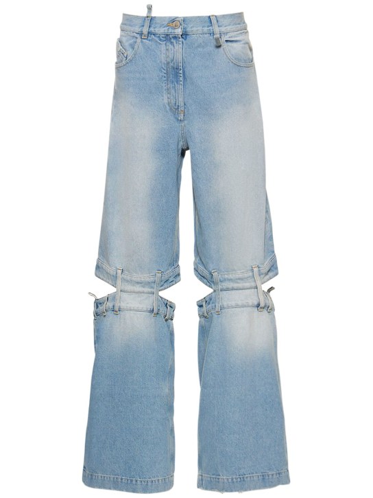 The Attico: Denim cut out jeans - Light Blue - women_0 | Luisa Via Roma