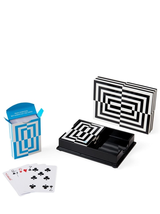 Jonathan Adler: Op Art lacquer box & playing cards set - Black - ecraft_0 | Luisa Via Roma
