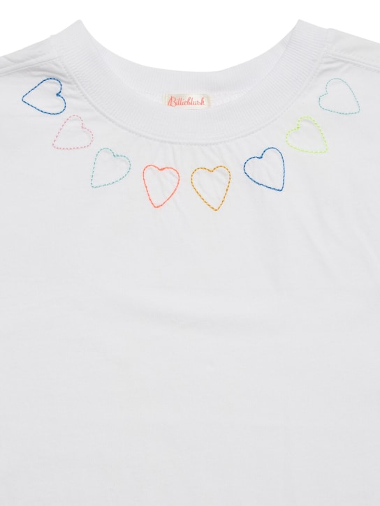 Billieblush: T-shirt in cotone organico con ricamo - kids-girls_1 | Luisa Via Roma