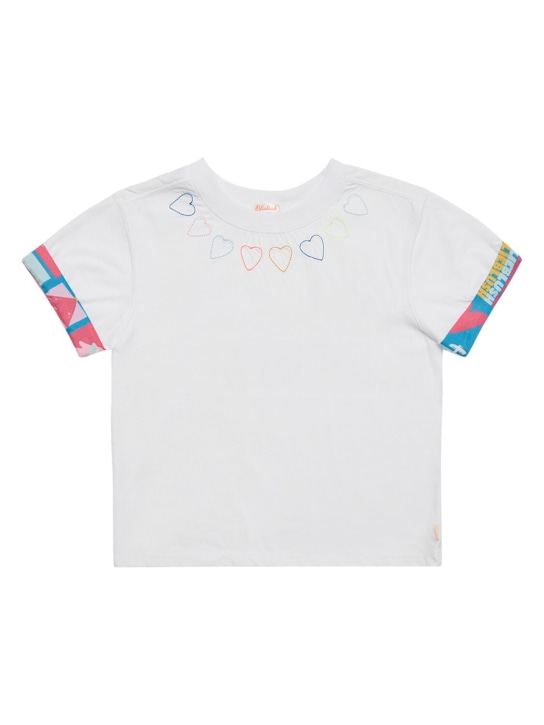 Billieblush: T-shirt in cotone organico con ricamo - kids-girls_0 | Luisa Via Roma