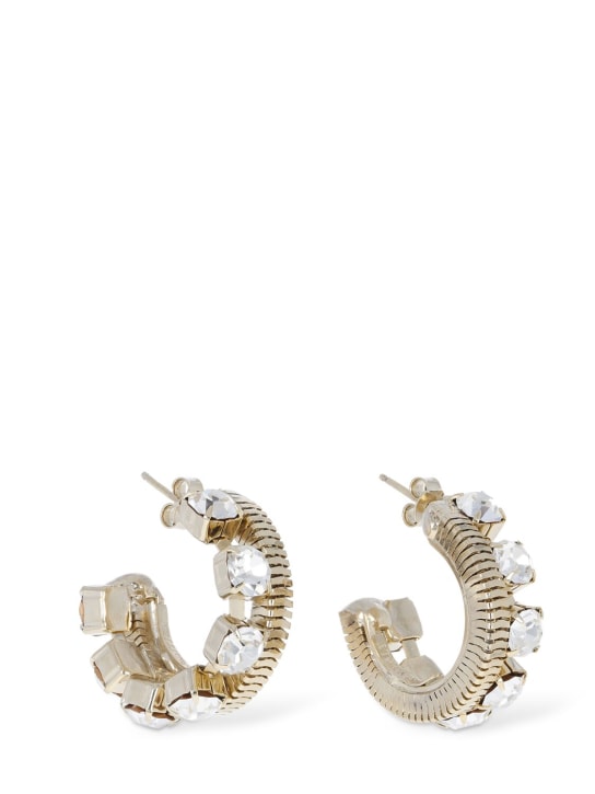 Rosantica: Circe crystal hoop earrings - Gold/Crystal - women_0 | Luisa Via Roma