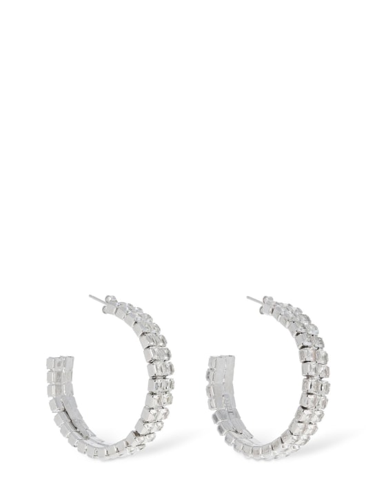 Rosantica: Vetro crystal hoop earrings - Silver - women_0 | Luisa Via Roma