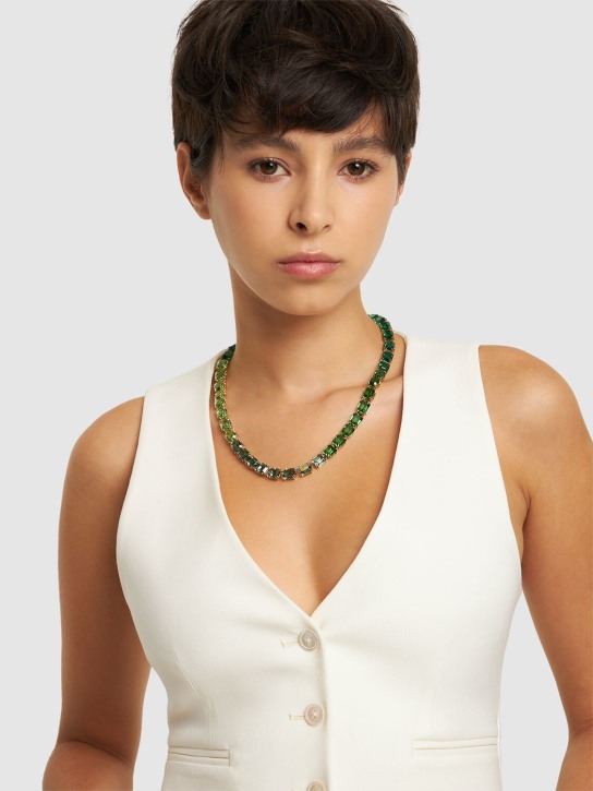 SWAROVSKI: Millenia all around Swarovski necklace - Green/Gold - women_1 | Luisa Via Roma