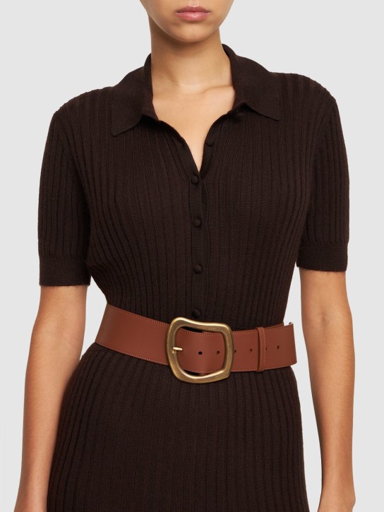 Gabriela Hearst: Large Simone leather belt - Cognac - women_1 | Luisa Via Roma