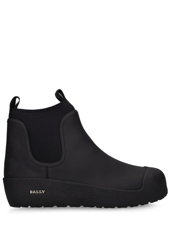 Bally: 30mm Gadey rubberized leather boots - Black - women_0 | Luisa Via Roma