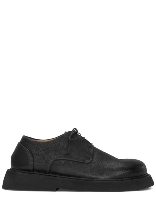 Marsell: Chaussures à lacets en cuir grainé Spalla - Noir - men_0 | Luisa Via Roma
