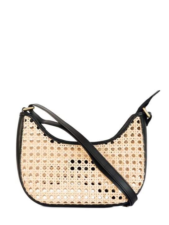 Bembien: Mini Sling rattan shoulder bag - Black Rattan - women_0 | Luisa Via Roma