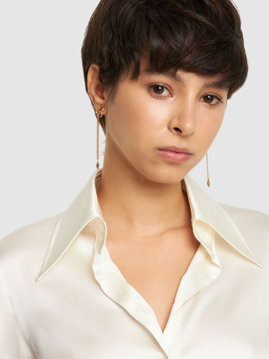 Jimmy Choo: JC drop earrings - Gold - women_1 | Luisa Via Roma
