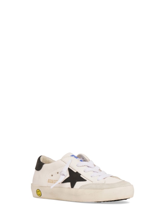 Golden Goose: Super Star canvas lace-up sneakers - White/Black - kids-girls_1 | Luisa Via Roma