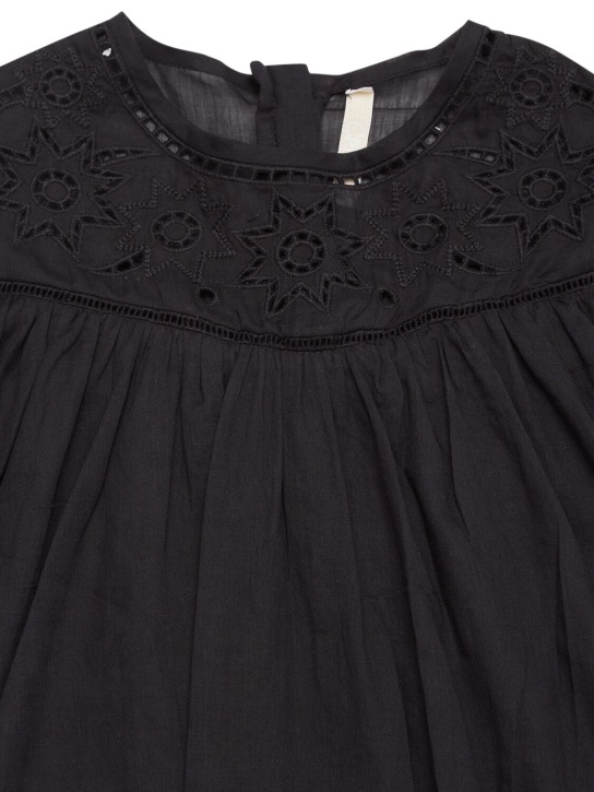 Chloé: Embroidered cotton dress - Black - kids-girls_1 | Luisa Via Roma