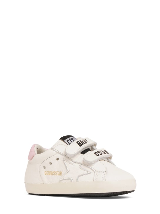 Golden Goose: Leather pre-walker shoes - White/Pink - kids-girls_1 | Luisa Via Roma