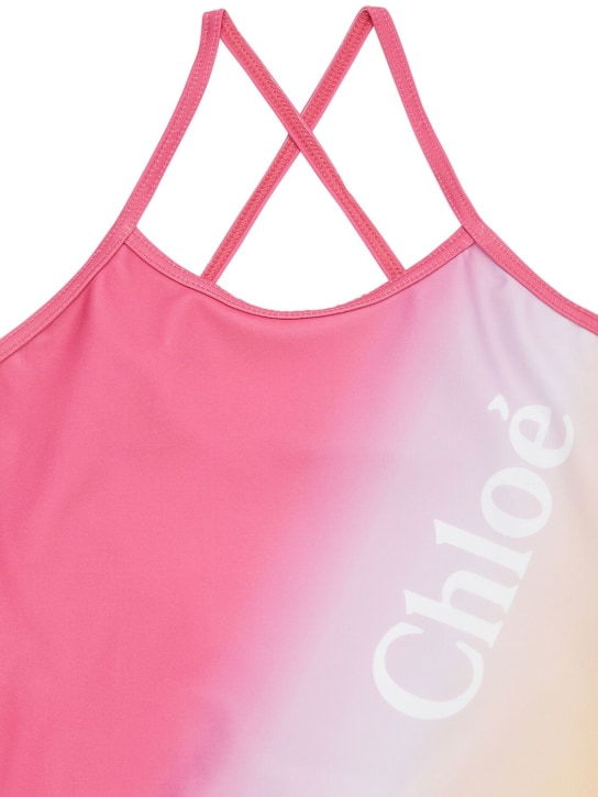 Chloé: Printed Lycra swimsuit - Multicolor - kids-girls_1 | Luisa Via Roma