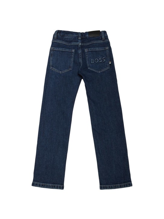 Boss: Jeans de denim de algodón stretch - Denim - kids-boys_1 | Luisa Via Roma