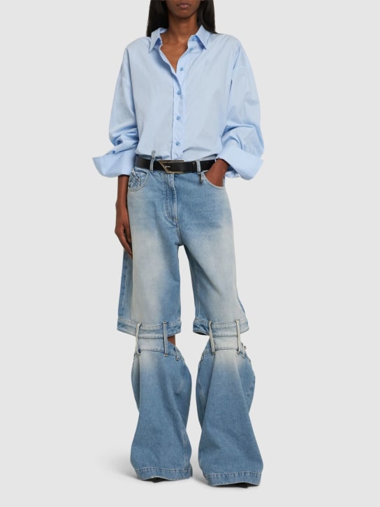 The Attico: Jeans aus Denim mit Ausschnitten - Hellblau - women_1 | Luisa Via Roma