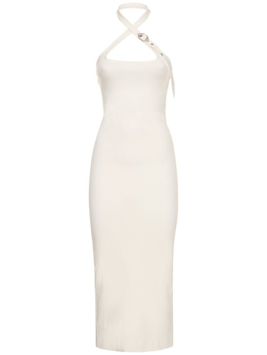 The Attico: Kompaktes Midi-Kleid aus Jersey - Weiß - women_0 | Luisa Via Roma