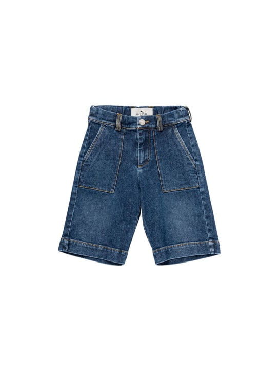 Etro: Cotton denim shorts - Denim - kids-boys_0 | Luisa Via Roma