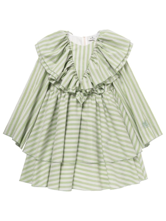 Etro: Anzugkleid aus Baumwolle - Grün - kids-girls_0 | Luisa Via Roma