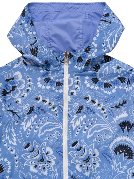 Etro: Bandana print nylon jacket - Blue - kids-boys_1 | Luisa Via Roma