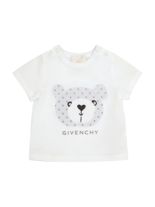 Givenchy: T-Shirt, Shorts & Bandana aus Bio-Baumwolljersey - Weiß - kids-boys_1 | Luisa Via Roma