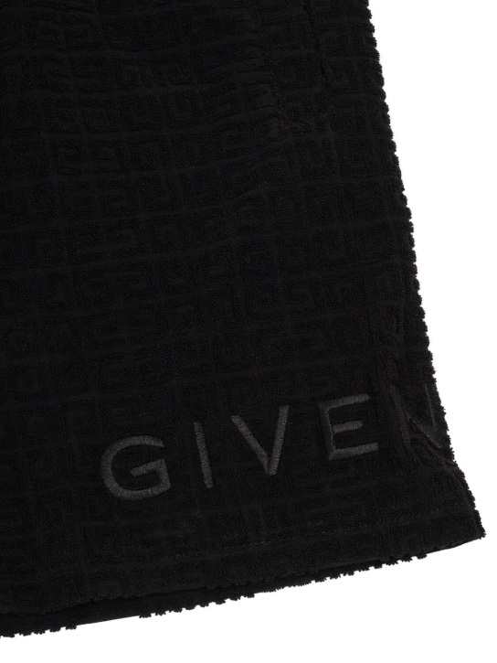 Givenchy: Cotton terry jacquard shorts - Black - kids-boys_1 | Luisa Via Roma