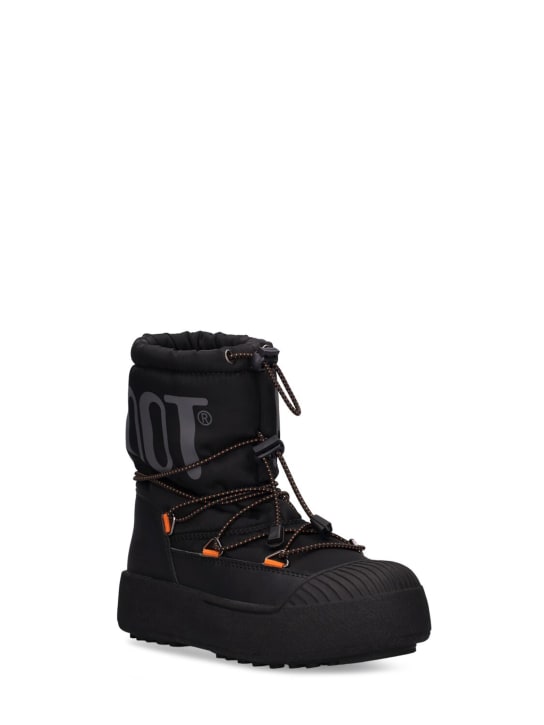 Moon Boot: Nylon ankle snow boots - Black - kids-girls_1 | Luisa Via Roma