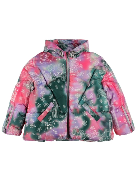 Khrisjoy: Bandana print quilted nylon down jacket - Multicolor - kids-girls_0 | Luisa Via Roma