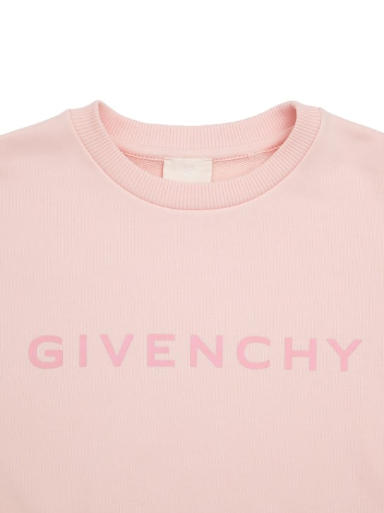 Givenchy: Felpa in misto cotone con logo - Rosa - kids-girls_1 | Luisa Via Roma
