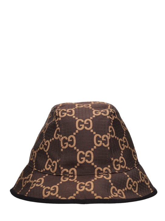 Gucci: GG ripstop nylon bucket hat - Brown/Beige - men_0 | Luisa Via Roma