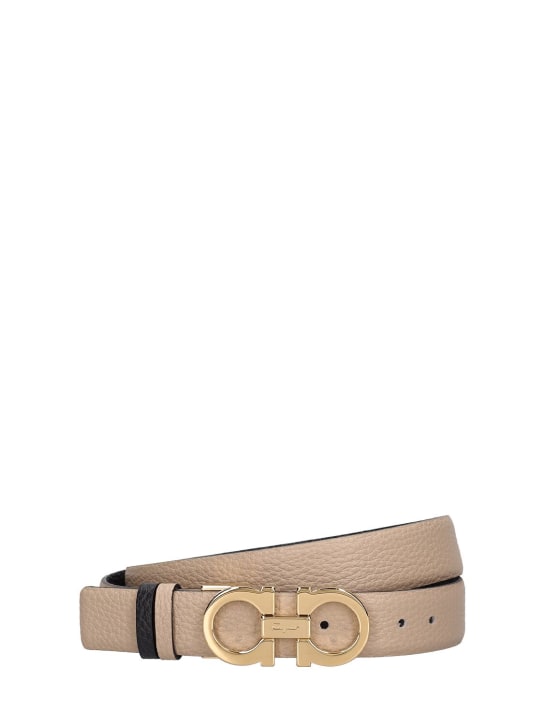 Ferragamo: 2.5cm Reversible leather belt - Daino - women_0 | Luisa Via Roma