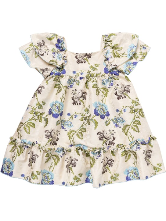 Etro: Floral jacquard dress - White/Blue - kids-girls_0 | Luisa Via Roma