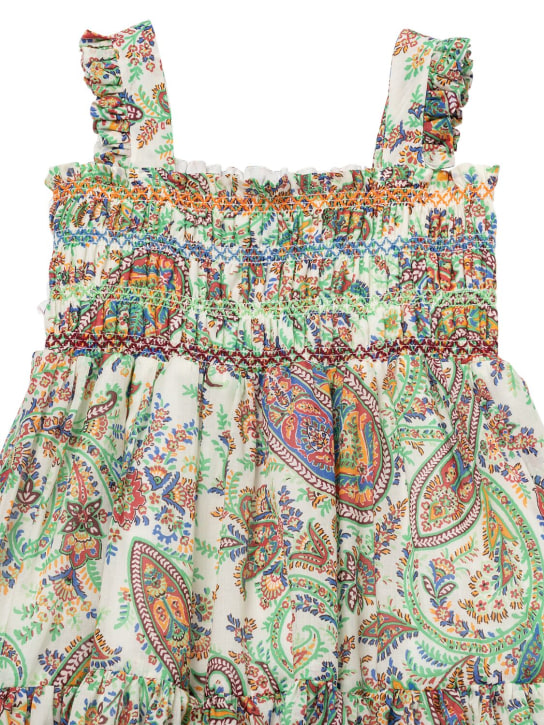 Etro: Kleid aus Baumwollmusselin mit Druck - Elfenbein/Bunt - kids-girls_1 | Luisa Via Roma